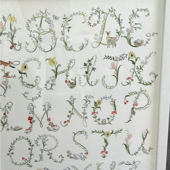 riley sheehey Nursery Baby alphabet of oddities art print & White Frame 16x20 - Picture 3 of 5